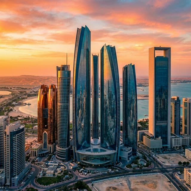 Abu Dhabi Skyline at Sunset